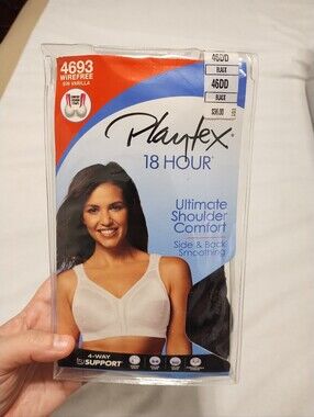 🟣2/$15 Playtex 18 Hour Wirefree Comfort Bra - Black